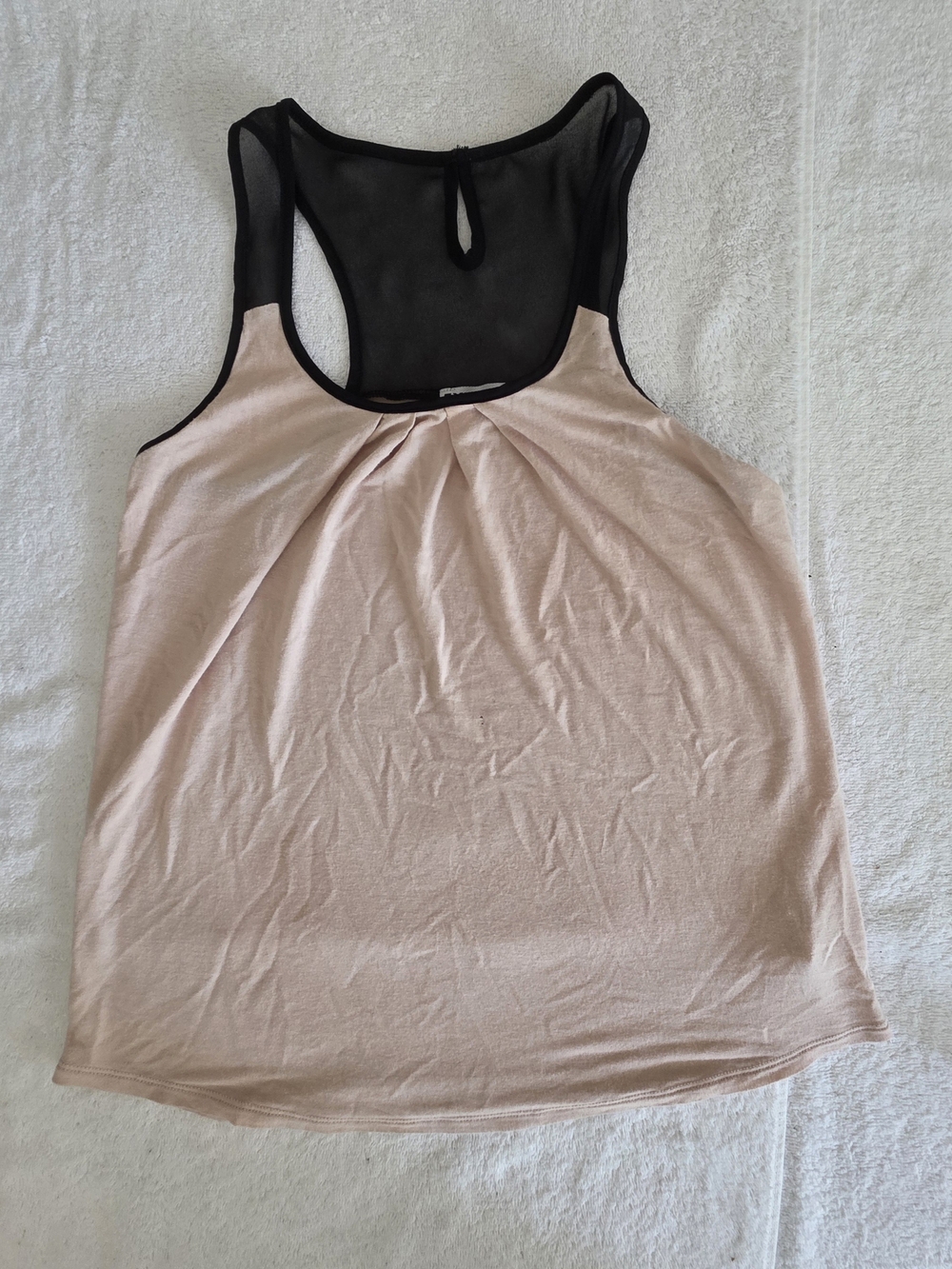 Express Light Pink Tank with Black Mesh Racerback